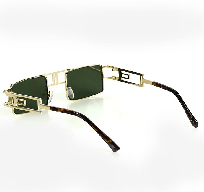 Prostokątne okulary przeciwsłoneczne MAZZINI RETRO STAR brąz
