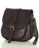 Torebka vintage retro skórzana listonoszka saddle bag - MARCO MAZZINI ciemnobrązowa