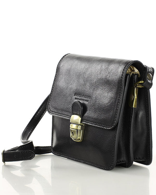 Torba skórzana kwadratowa premium Florence bag - MARCO MAZZINI czarna