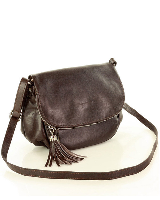 Torba listonoszka damska skórzana - MARCO MAZZINI sauvage brąz caffe