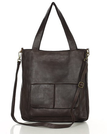 Torebka damska shopper A4 skóra naturalna - MARCO MAZZINI brąz caffe