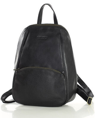 Elegancki plecak damski skórzany miejski minimalizm - MARCO MAZZINI czarny