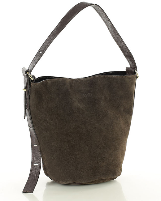 Torebka damska worek hobo bag skóra naturalna - MARCO MAZZINI czarna