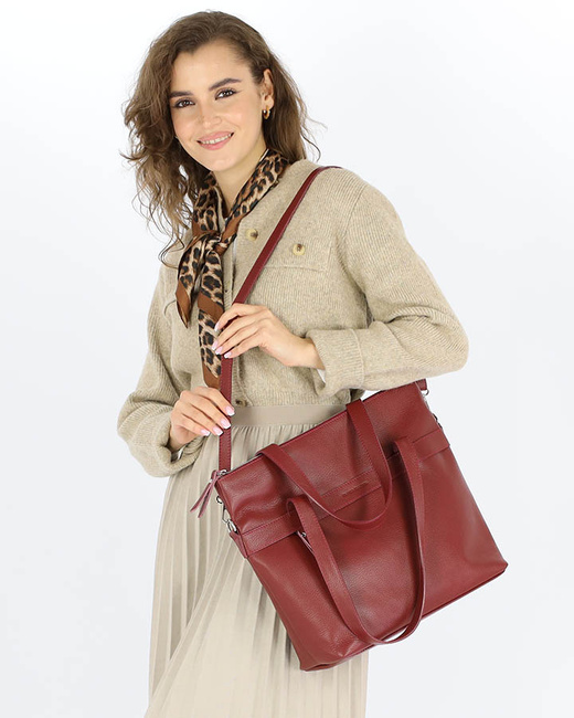 Torebka damska worek hobo bag skóra naturalna - MARCO MAZZINI czarna