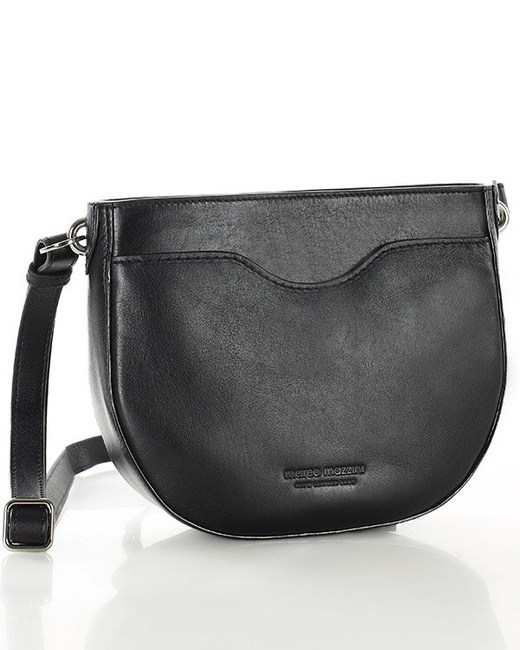 Elegancka torebka damska listonoszka skórzana premium MARCO MAZZINI czarna