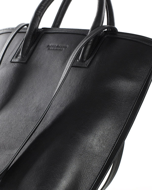 Ekskluzywna torba shopper do pracy skórzana premium MARCO MAZZINI czarna