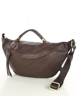 Torebka nerka damska skórzana listonoszka - MARCO MAZZINI czekoladowy brąz