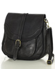 Torebka vintage retro skórzana listonoszka saddle bag - MARCO MAZZINI czarna