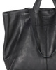 Duża torba shopper skórzana podwójne rączki - MARCO MAZZINI czarna