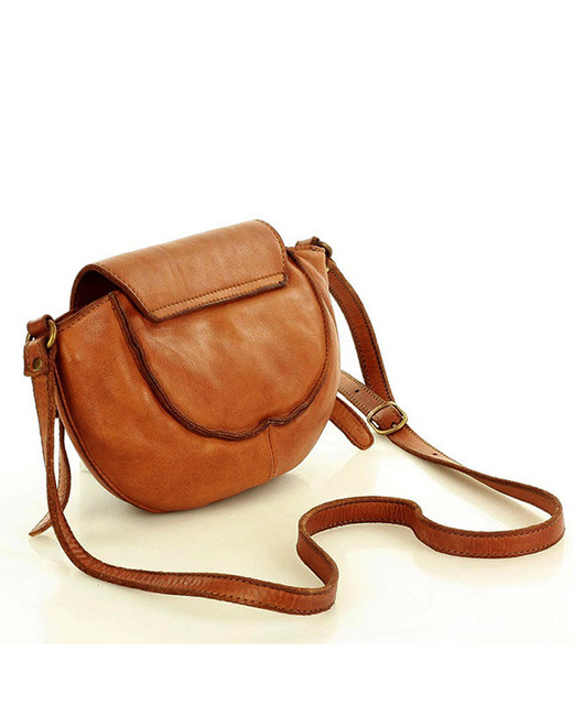 Marco Mazzini Torebka listonoszka skórzana saddle bag brąz camel