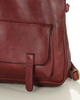 Skórzana torebka plecak z kieszenią z przodu - MARCO MAZZINI bordowa czerwona