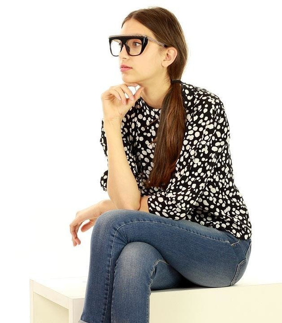 Masywne okulary zerówki MAZZINI NERD GLASSES czarne - złoto