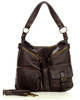 Torebka skórzana na ramię pockets old pelle lavata - MARCO MAZZINI ciemny brąz