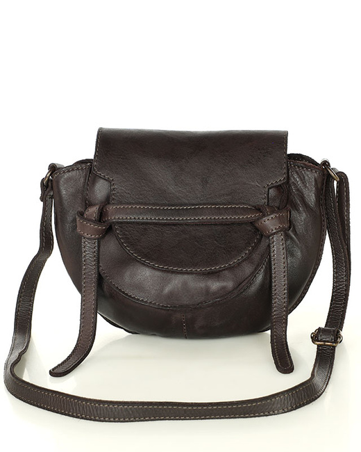 Marco Mazzini Torebka listonoszka skórzana saddle bag brąz caffe