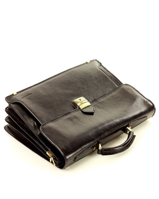 Teczka męska skórzana MARCO MAZZINI handmade - ROBERTO Classic czarna