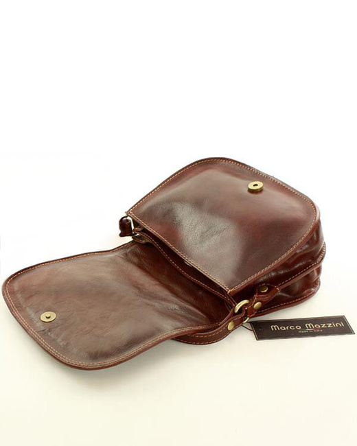 Włoska listonoszka damska skóra naturalna MARCO MAZZINI - Cremona brąz