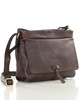 Torebka skórzana listonoszka damska messenger bag - MARCO MAZZINI czekoladowy brąz