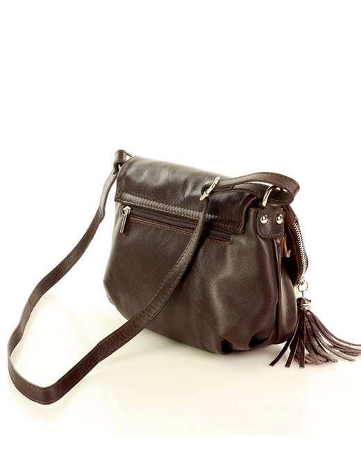 Torba listonoszka damska skórzana - MARCO MAZZINI sauvage brąz caffe