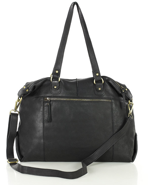 Shopper bag torebka skórzana A4 do pracy - MARCO MAZZINI czarna