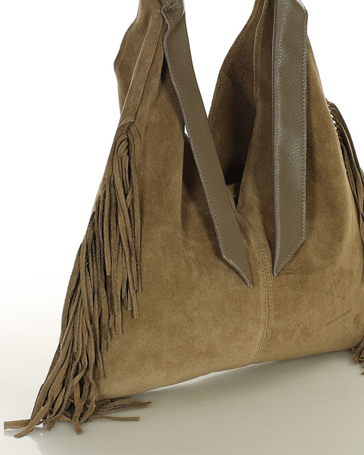 Torebka damska worek hobo bag skóra naturalna - MARCO MAZZINI czarna