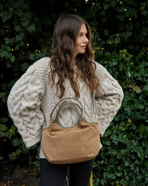 Torebka damska worek hobo bag skóra naturalna - MARCO MAZZINI czarna