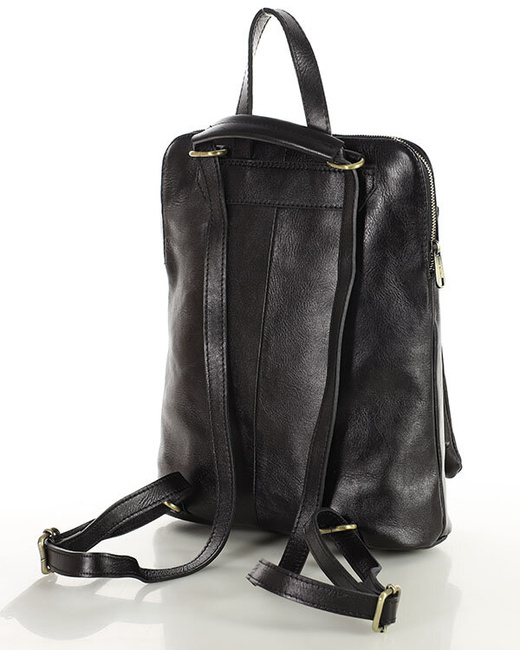 Elegancki plecak damski skórzany premium MARCO MAZZINI brązowy