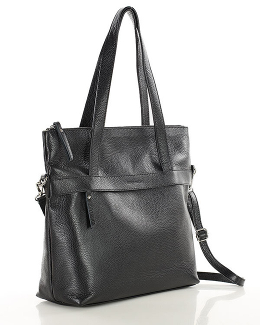 Torebka damska worek hobo bag skóra naturalna - MARCO MAZZINI czarna