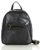 Mały plecak damski skórzany z kieszonkami - MARCO MAZZINI czarny