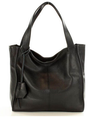 Modna torebka damska skórzany shopper bag - MARCO MAZZINI Portofino Max czarny