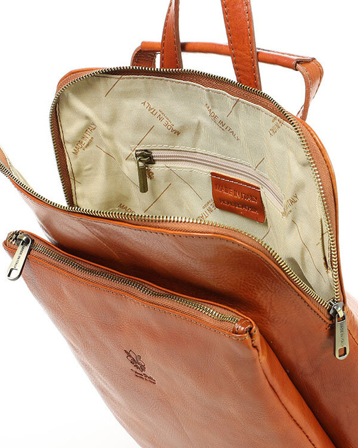 Elegancki plecak damski skórzany premium MARCO MAZZINI brązowy