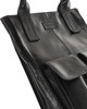 Torebka z kieszonkami skórzana dobrze zorganizowany shopper - MARCO MAZZINI czarny