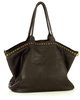 Duża torebka skórzana oversize style shopper bag - MARCO MAZZINI ciemny brąz caffe