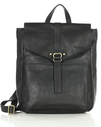 Plecak skórzany damski A4 - MARCO MAZZINI czarny