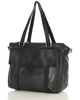 Torba skórzana shopper biznesowy z przegrodą - MARCO MAZZINI czarny