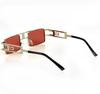 Prostokątne okulary przeciwsłoneczne MAZZINI RETRO STAR ciemny róż