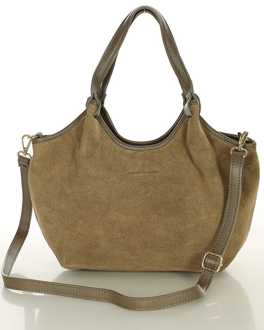 Torebka damska worek hobo bag skóra naturalna - MARCO MAZZINI czarna