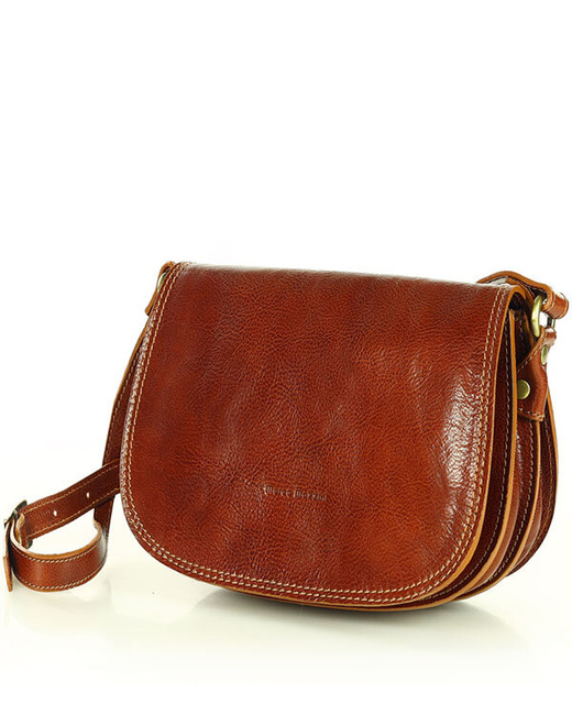 Włoska listonoszka damska skóra naturalna MARCO MAZZINI - Cremona camel