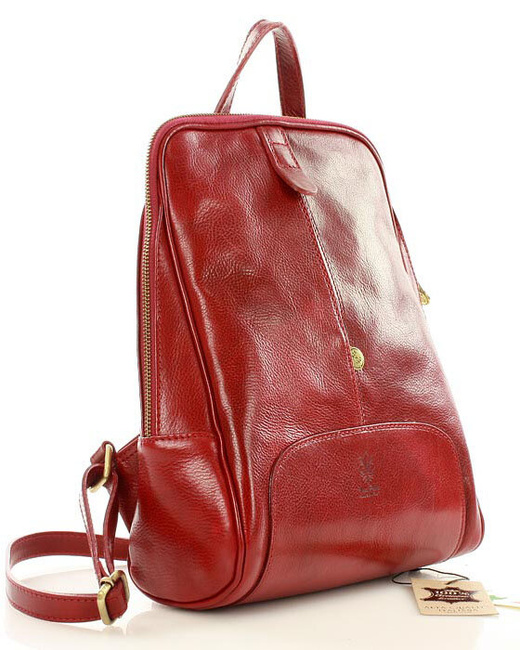 Plecak skórzany włoski MAZZINI - Capri czerwony