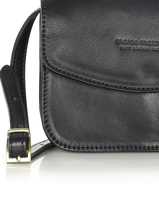 Torba skórzana przez ramię made in Toscana - MARCO MAZZINI czarna