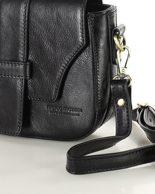 Torebka skórzana crossbody bag MAZZINI VERONA - czarna