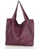 Torebka miejska shopper bag skóra naturalna handmade MARCO MAZZINI bordowa