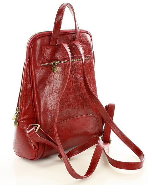 Plecak skórzany włoski MAZZINI - Capri czerwony