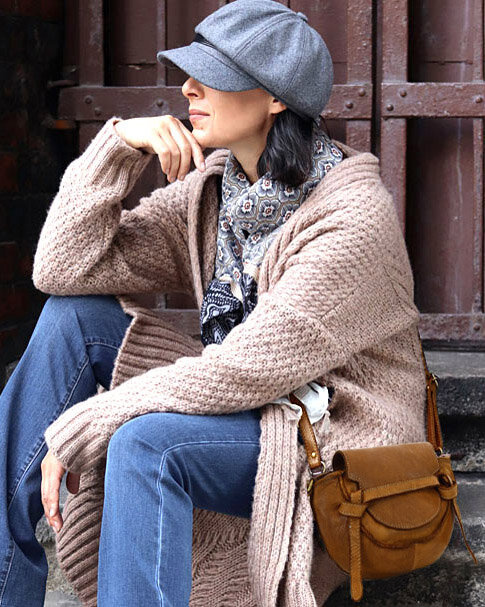 Marco Mazzini Torebka listonoszka skórzana saddle bag brąz camel