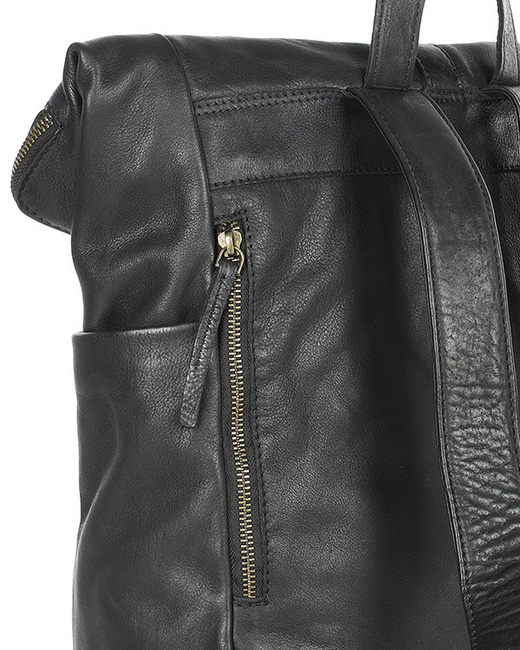 Kultowy plecak damski czarny skórzany na laptopa - MARCO MAZZINI czarny