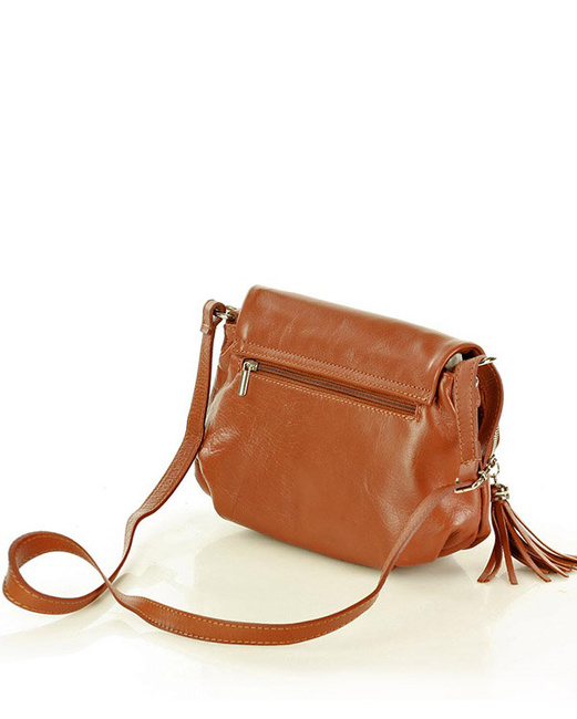 Torba listonoszka damska skórzana - MARCO MAZZINI savage brąz camel