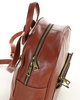 Mały plecak damski skórzany z kieszonkami - MARCO MAZZINI brąz whisky