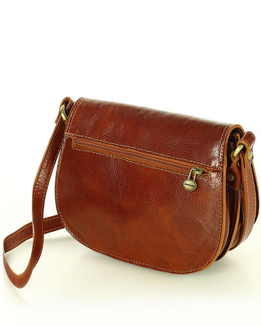 Włoska listonoszka damska skóra naturalna MARCO MAZZINI - Cremona camel