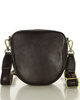 Torba skórzana na dwa zamki crossbody camera bag - MARCO MAZZINI brąz ciemny