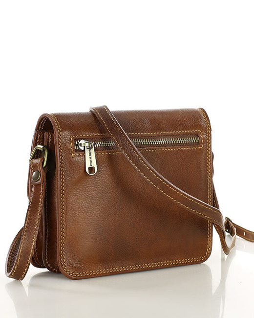 Torba skórzana kwadratowa premium Florence bag - MARCO MAZZINI brązowa