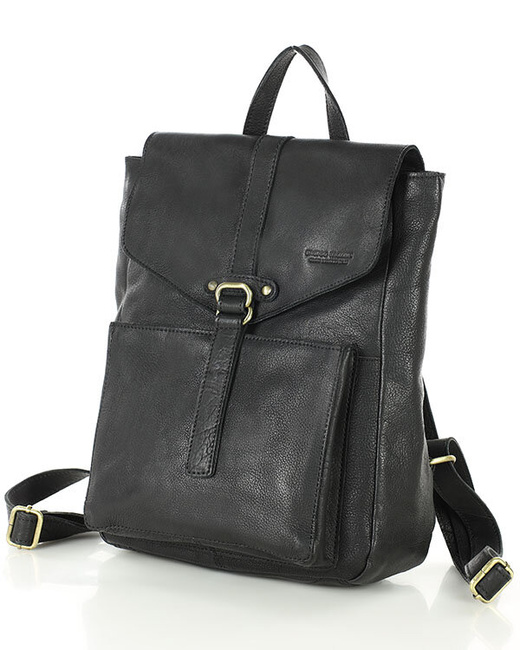 Plecak skórzany damski A4 - MARCO MAZZINI czarny